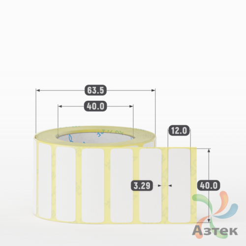 Термоэтикетка ЭКО 40х12 (рядов 1 по 1 000 шт)  в рулоне, втулка 40 мм (к) IQ code