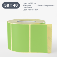 Этикетка 58х40/Termo ECO/700/40 мм (к)/1/ Pantone 367 