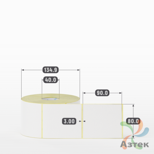 Термоэтикетка ЭКО 80х90 (рядов 1 по 1 000 шт)  в рулоне, втулка 40 мм (к) IQ code