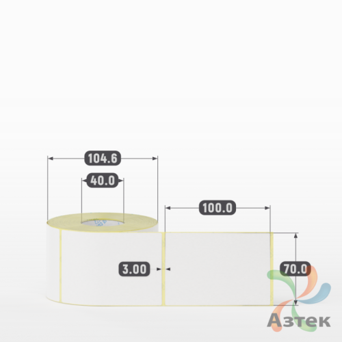 Термоэтикетка ЭКО 70х100 (рядов 1 по 500 шт)  в рулоне, втулка 40 мм (к) IQ code