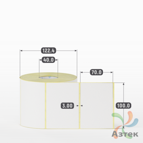 Этикетка самоклеящаяся 100х70 (рядов 1 по 1 000 шт) Termo ECO съемный клей в рулоне, втулка 40 мм (к) IQ code