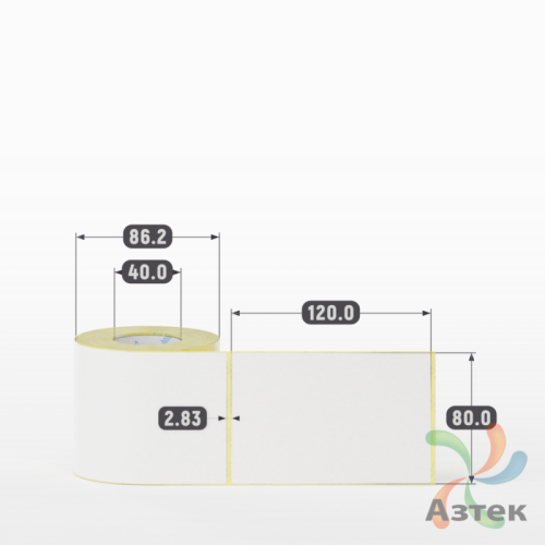 Термоэтикетка ТОП 80х120 (рядов 1 по 250 шт)  в рулоне, втулка 40 мм (к) IQ code