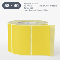 Этикетка 58х40/Termo ECO/700/40 мм (к)/1/ Pantone Process Blue  