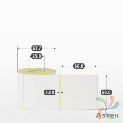 Термоэтикетка ЭКО 58х60 (рядов 1 по 300 шт)  в рулоне, втулка 25 мм (к) IQ code