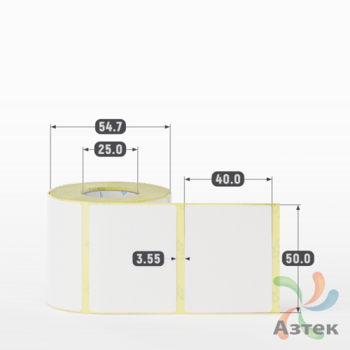 Термоэтикетка ЭКО 50х40 (рядов 1 по 300 шт)  в рулоне, втулка 25 мм (к) IQ code