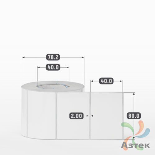 Этикетка самоклеящаяся 60х40 (рядов 1 по 600 шт) Полипропилен белый в рулоне, втулка 40 мм (к) IQ code 	