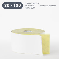 Термоэтикетка ЭКО 80х180 (рядов 1 по 600 шт)  в рулоне, втулка 40 мм (к) IQ code