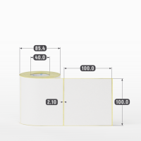 Термоэтикетка ЭКО 100х100 (рядов 1 по 300 шт) в рулоне, втулка 40 мм (к) IQ code