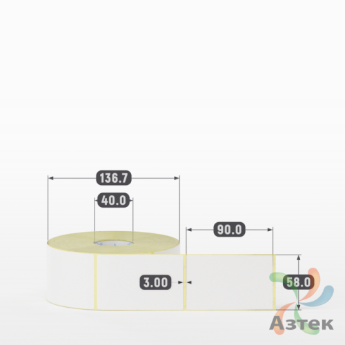Термоэтикетка ТОП 58х90 (рядов 1 по 1 000 шт)  в рулоне, втулка 40 мм (к) IQ code