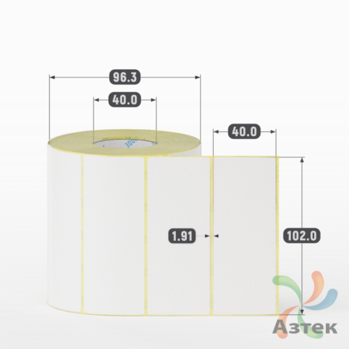 Термоэтикетка ЭКО 102х40 (рядов 1 по 1 000 шт)  в рулоне, втулка 40 мм (к) IQ code