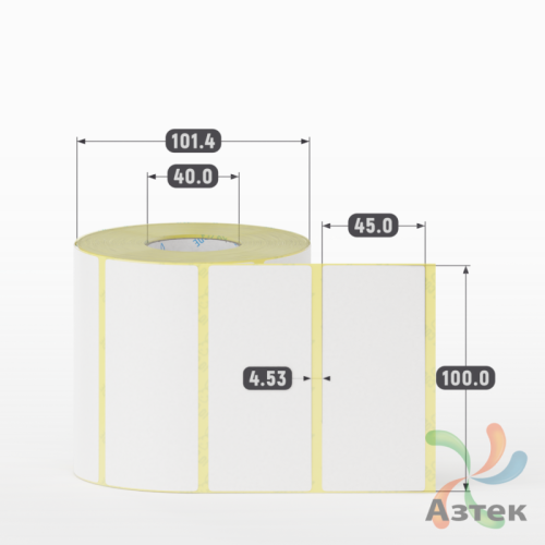 Термоэтикетка ЭКО 100х45 (рядов 1 по 1 000 шт)  в рулоне, втулка 40 мм (к) IQ code
