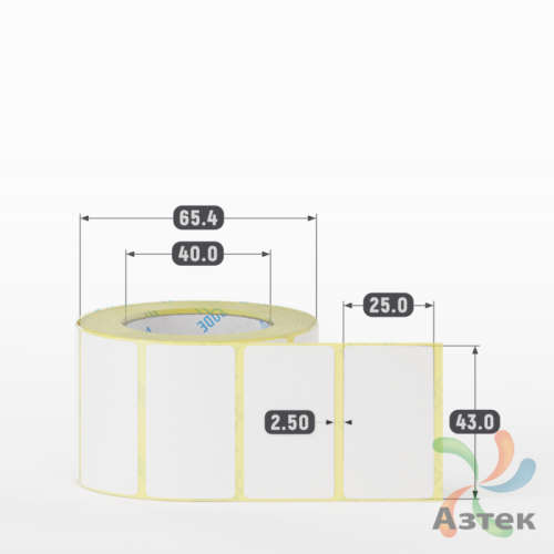 Термоэтикетка ТОП 43х25 (рядов 1 по 500 шт)  в рулоне, втулка 40 мм (к) IQ code