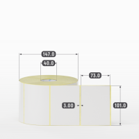 Термотрансферная этикетка 101х73 (рядов 1 по 1 500 шт) Полуглянец в рулоне, втулка 40 мм (к) IQ code