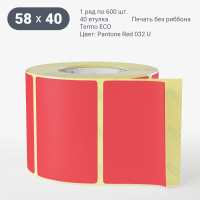 Этикетка 58х40/Termo ECO/600/40 мм (к)/1/Красный Pantone Red 032 U 