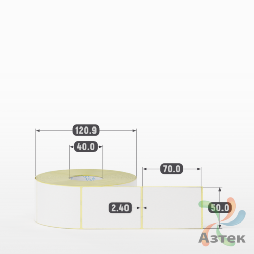 Термоэтикетка ЭКО 50х70 (рядов 1 по 1 000 шт)  в рулоне, втулка 40 мм (к) IQ code