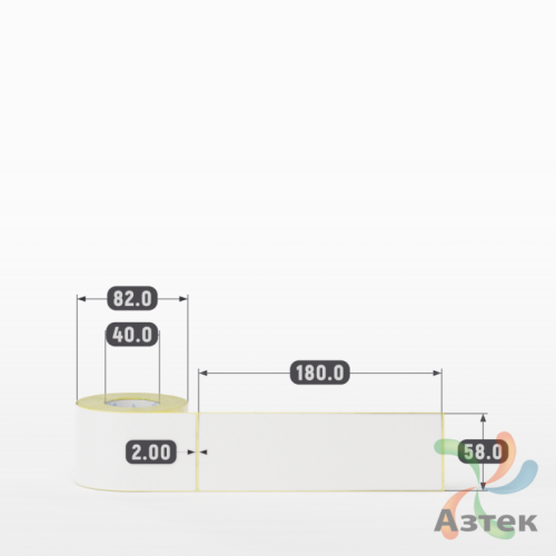 Термоэтикетка ЭКО 58х180 (рядов 1 по 150 шт)  в рулоне, втулка 40 мм (к) IQ code