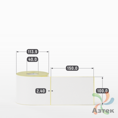 Термоэтикетка ТОП 100х150 (рядов 1 по 400 шт)  в рулоне, втулка 40 мм (к) IQ code