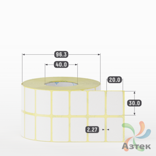 Термоэтикетка ЭКО 30х20 (рядов 2 по 2 000 шт)  в рулоне, втулка 40 мм (к) IQ code