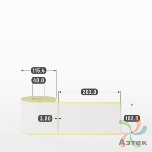 Термоэтикетка ТОП 102х203 (рядов 1 по 300 шт)  в рулоне, втулка 40 мм (к) IQ code
