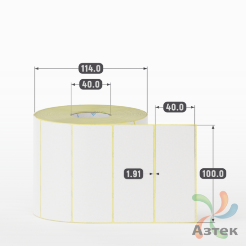 Термоэтикетка ЭКО 100х40 (рядов 1 по 1 500 шт)  в рулоне, втулка 40 мм (к) IQ code