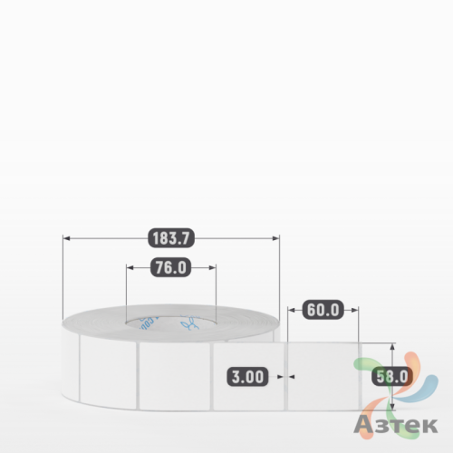 Этикетка самоклеящаяся 58х60 (рядов 1 по 2 500 шт) Transfer Vellum в рулоне, втулка 76 мм (к) IQ code 