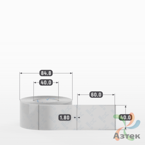 Этикетка самоклеящаяся с печатью 40х60 (рядов 1 по 500 шт) Прозрачный полипропилен в рулоне, втулка 40 мм (к) IQ code + Черная метка