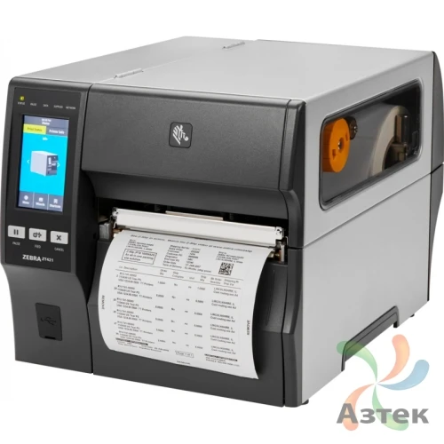 Принтер этикеток Zebra ZT421 термотрансферный 203, LCD, Ethernet, Bluetooth, USB, USB Host, шнур EU и UK, ZT42162-T0E0000Z