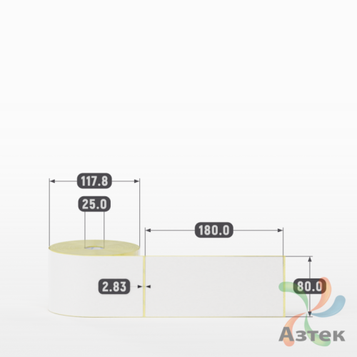 Термоэтикетка ЭКО 80х180 (рядов 1 по 400 шт)  в рулоне, втулка 25 мм (к) IQ code