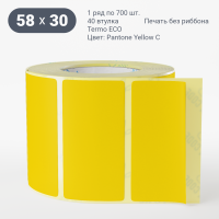 Этикетка 58х30/Termo ECO/700/40 мм (к)/1/ Pantone Yellow C 