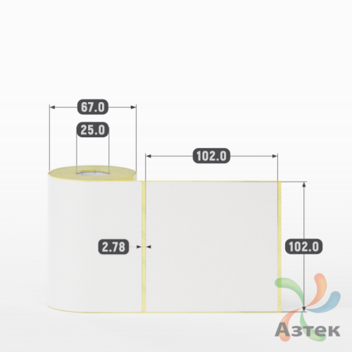 Термоэтикетка ЭКО 102х102 (рядов 1 по 200 шт)  в рулоне, втулка 25 мм (к) IQ code