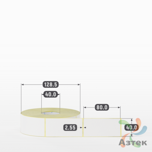 Термоэтикетка ЭКО 40х80 (рядов 1 по 1 000 шт)  в рулоне, втулка 40 мм (к) IQ code