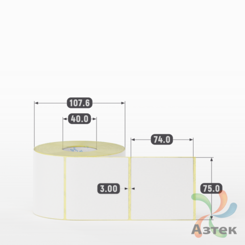 Термоэтикетка ТОП 75х74 (рядов 1 по 700 шт)  в рулоне, втулка 40 мм (к) IQ code