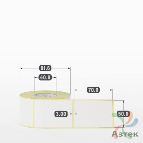 Термоэтикетка ТОП 50х70 (рядов 1 по 500 шт)  в рулоне, втулка 40 мм (к) IQ code