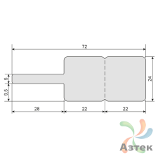 Самоклеящаяся бирка с хвостиком 72х24 (рядов 1 по 1 000 шт) Полипропилен белый в рулоне, втулка 40 мм (к) 