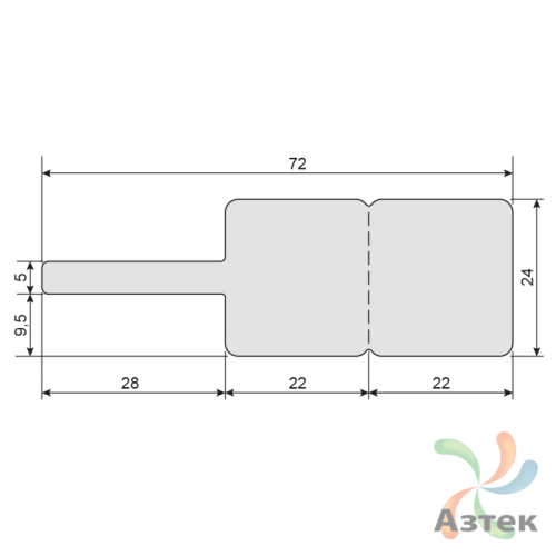Самоклеящаяся бирка с хвостиком 72х24 (рядов 1 по 1 000 шт) Полипропилен белый в рулоне, втулка 40 мм (к) 