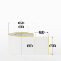 Термоэтикетка ЭКО 100х70 (рядов 1 по 1 000 шт) в рулоне, втулка 76 мм (к) IQ code