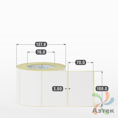 Термоэтикетка ЭКО 100х70 (рядов 1 по 1 000 шт)  в рулоне, втулка 76 мм (к) IQ code