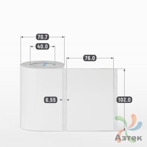 Этикетка самоклеящаяся 102х76 (рядов 1 по 230 шт) Полипропилен белый в рулоне, втулка 40 мм (к) IQ code 	