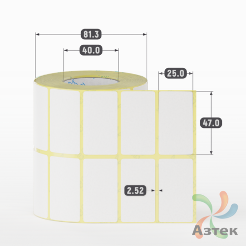Термоэтикетка ЭКО 47х25 (рядов 2 по 1 000 шт)  в рулоне, втулка 40 мм (к) IQ code