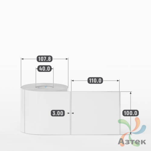 Этикетка самоклеящаяся 100х110 (рядов 1 по 500 шт) Полипропилен съемный клей в рулоне, втулка 40 мм (к) IQ code