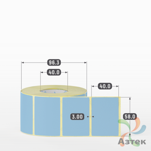 Термоэтикетка 58х40 Termo ECO цветная (рядов 1 по 1000 шт), втулка 40 мм (к) цвет - Pantone 290 U, 