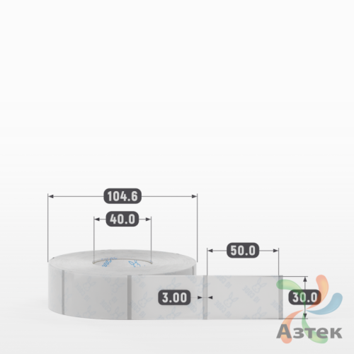 Этикетка самоклеящаяся с печатью 30х50 (рядов 1 по 1 000 шт) Прозрачный полипропилен в рулоне, втулка 40 мм (к) IQ code + Черная метка