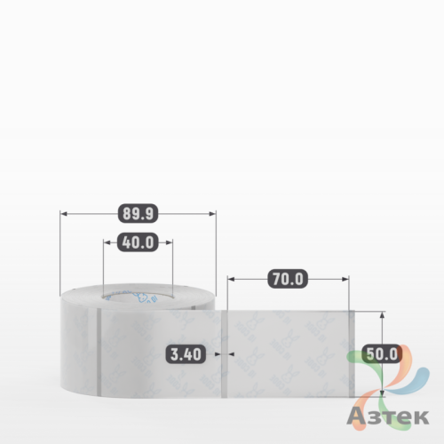 Этикетка самоклеящаяся с печатью 50х70 (рядов 1 по 500 шт) Прозрачный полипропилен в рулоне, втулка 40 мм (к) IQ code + Черная метка