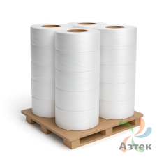 Джамбо ролл 1,07 x 1 500 м. Полипропилен белый  клей каучук  (Jumbo roll Glossy white PP 60mic) IQ code