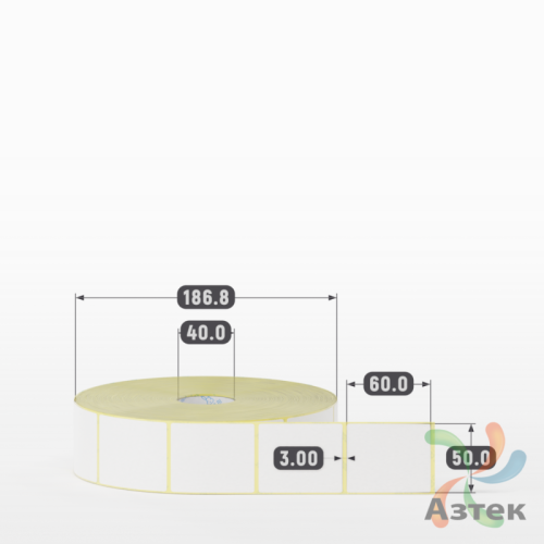 Термоэтикетка ЭКО 50х60 (рядов 1 по 3 000 шт)  в рулоне, втулка 40 мм (к) IQ code