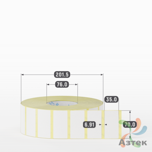 Термоэтикетка ТОП 70х35 (рядов 1 по 5 000 шт)  в рулоне, втулка 76 мм (к) IQ code