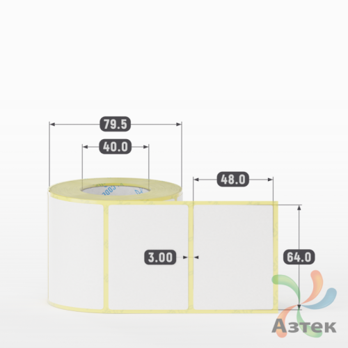 Термоэтикетка ЭКО 64х48 (рядов 1 по 500 шт)  в рулоне, втулка 40 мм (к) IQ code