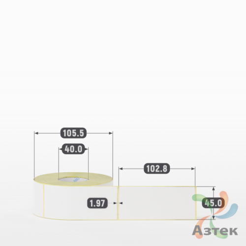 Термоэтикетка ЭКО 45х102,8 (рядов 1 по 500 шт)  в рулоне, втулка 40 мм (к) IQ code