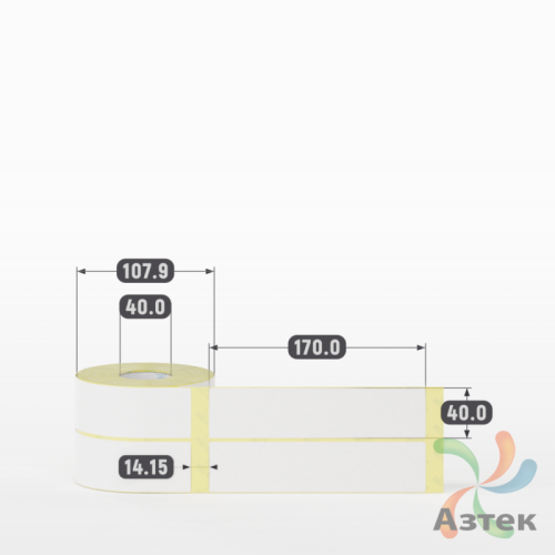 Термоэтикетка ЭКО 40х170 (рядов 2 по 300 шт)  в рулоне, втулка 40 мм (к) IQ code