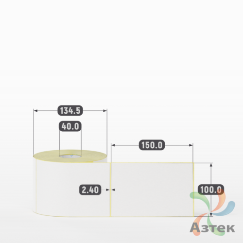 Термоэтикетка ЭКО 100х150 (рядов 1 по 600 шт)  в рулоне, втулка 40 мм (к) IQ code